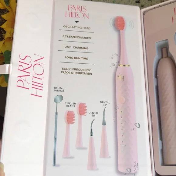 Paris Hilton Pink Ultra Sonic Toothbrush Set NIB - Picture 3 of 8